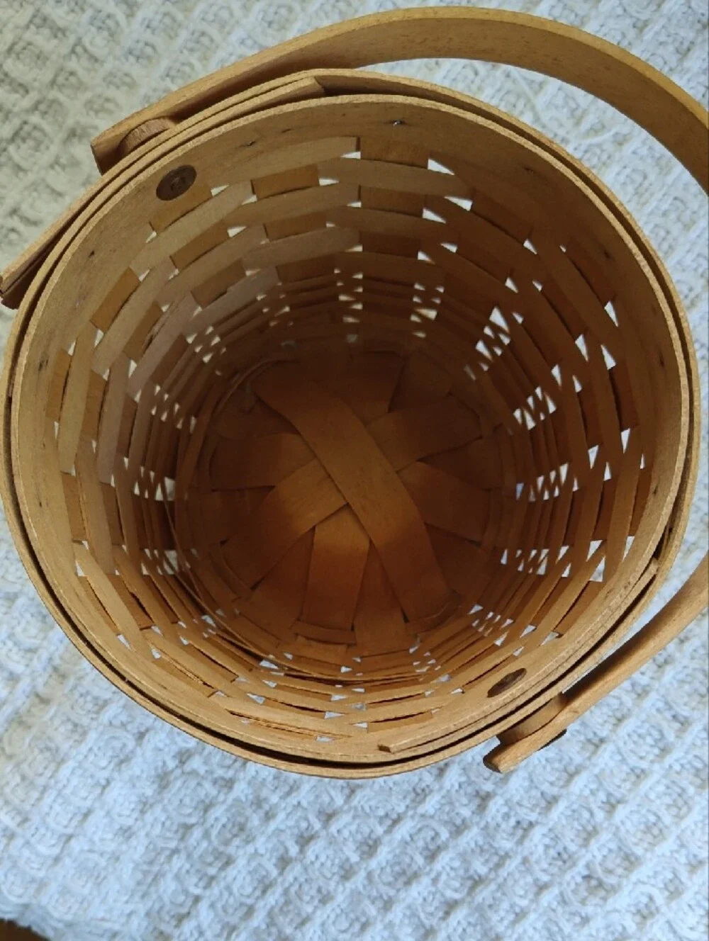 Longaberger Small Round Fruit Basket with Handle and Liner